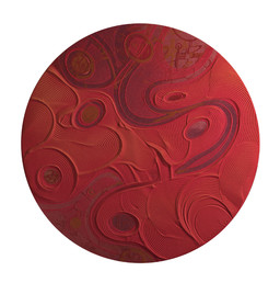 TONDO in ROSSO,2018-3,sabbia e ossidi diametro cm 170.jpg - {TONDO in ROSSO,2018-3,sabbia e ossidi diametro cm 170.jpg} - [46100]